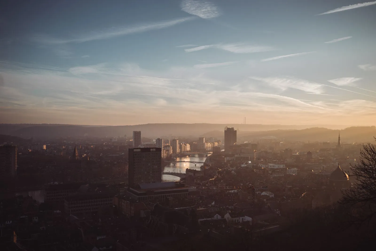 Liège au coucher du soleil